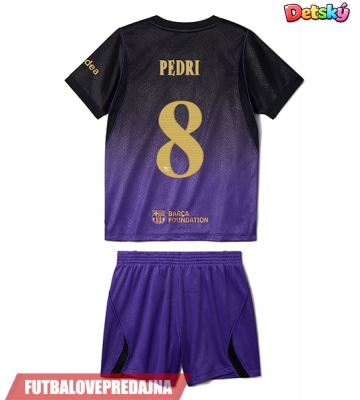 Lacne Dětský Futbalové dres Barcelona Pedri Gonzalez #8 2026-27 Krátky Rukáv - Preč (+ trenírky)